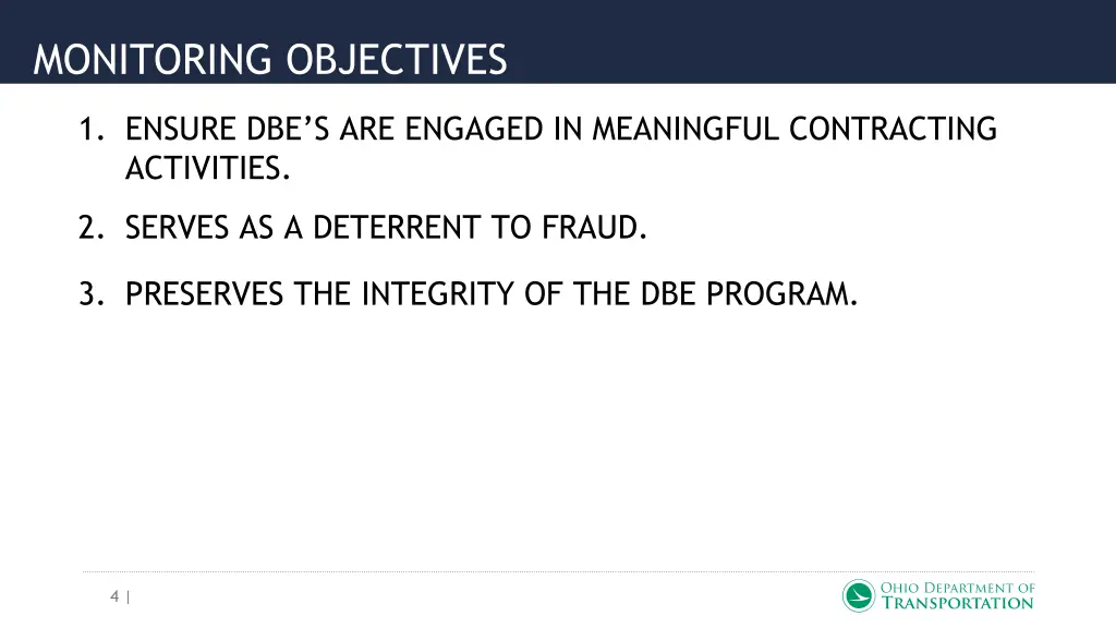 monitoring objectives