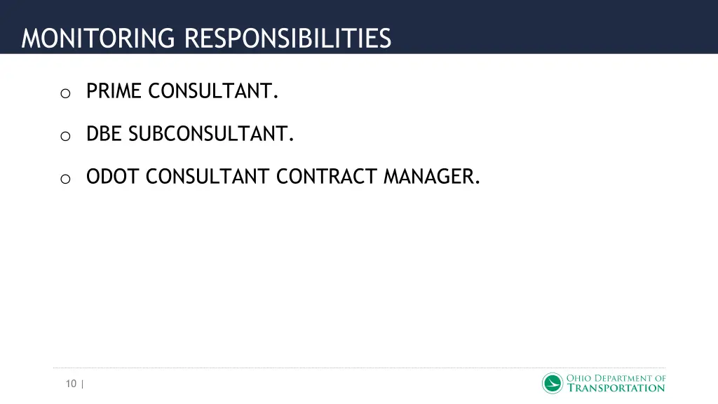 monitoring responsibilities