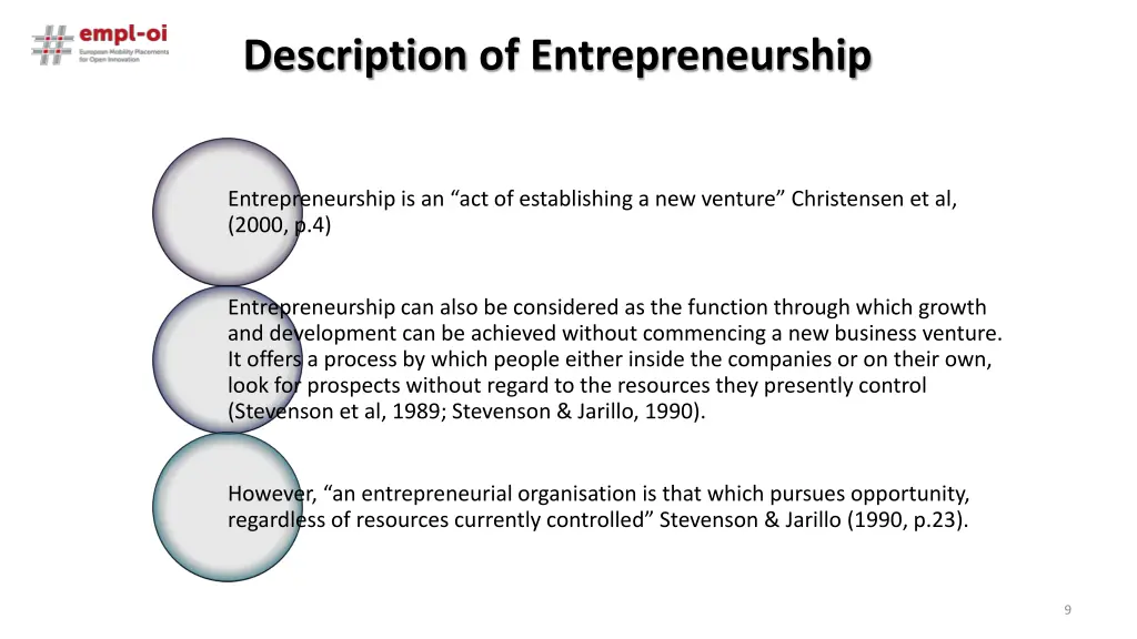 description of entrepreneurship