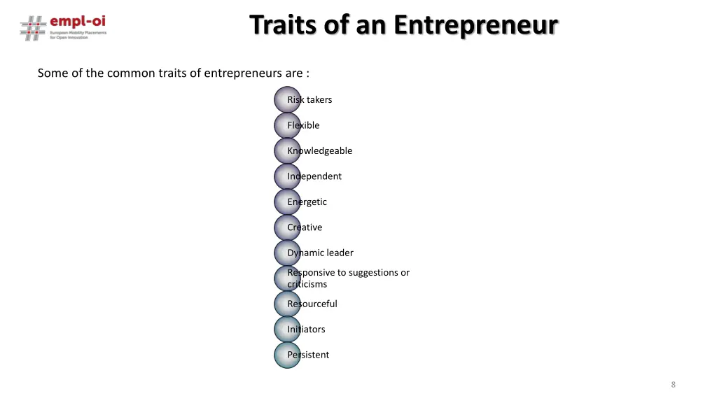 traits of an entrepreneur