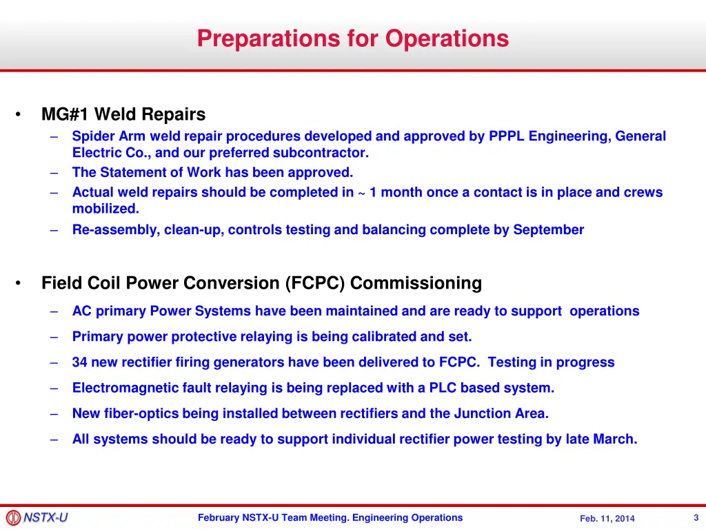 preparations for operations