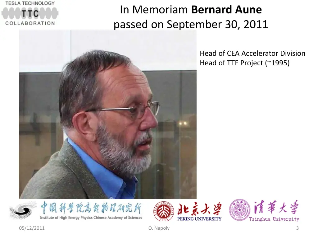 in memoriam bernard aune passed on september