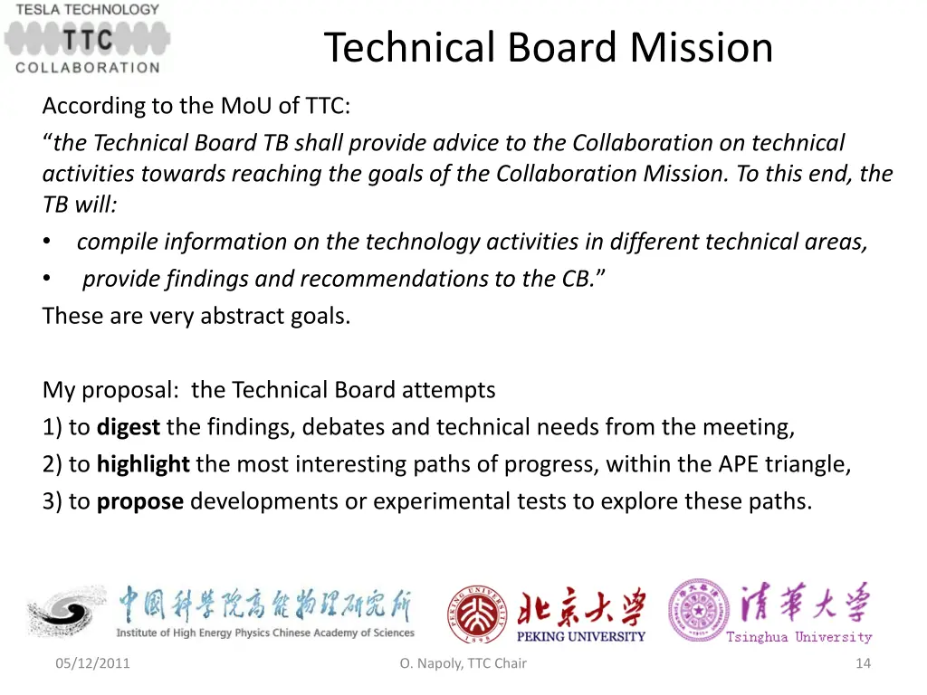 technical board mission