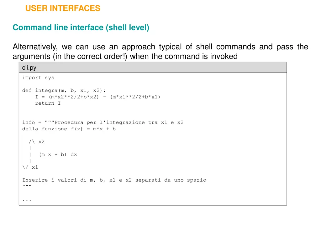 user interfaces 10