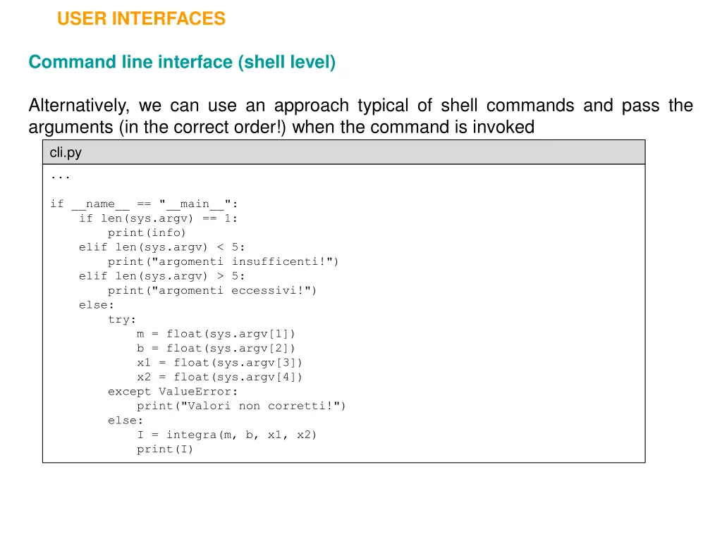 user interfaces 11