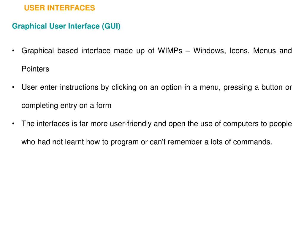 user interfaces 2