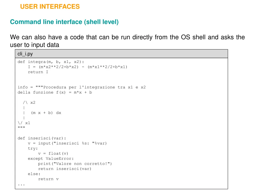 user interfaces 7
