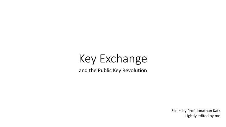 key exchange and the public key revolution
