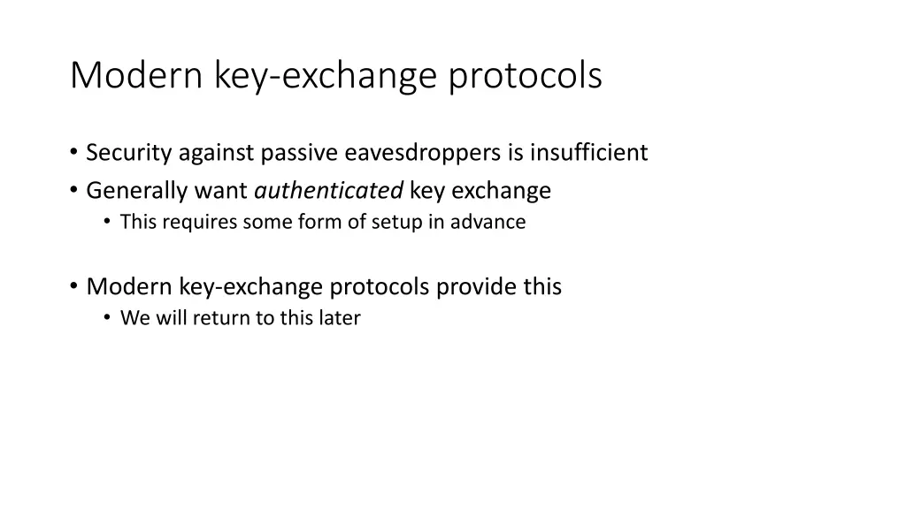 modern key exchange protocols
