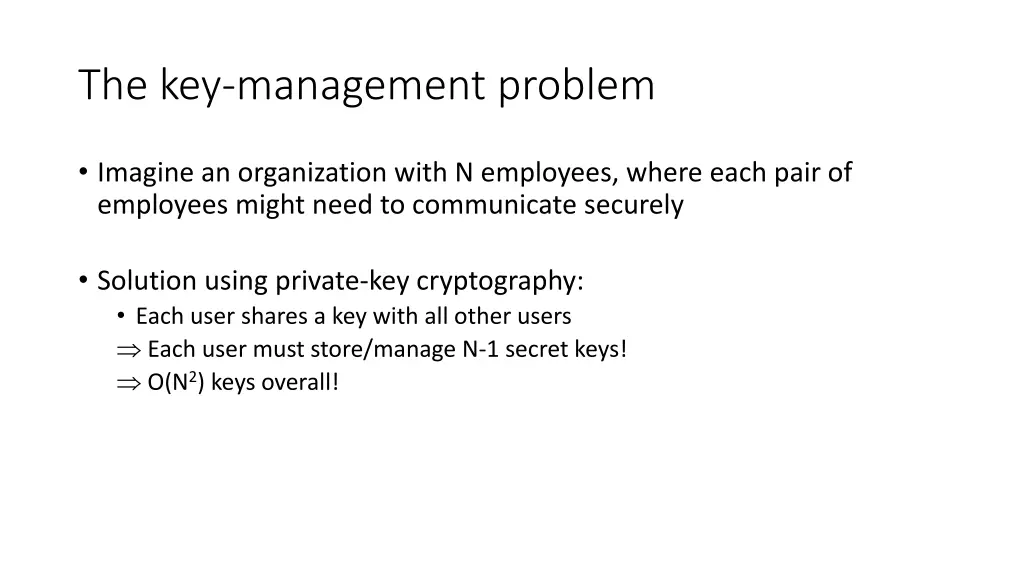 the key management problem