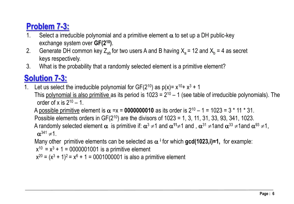 problem 7 3 1 select a irreducible polynomial