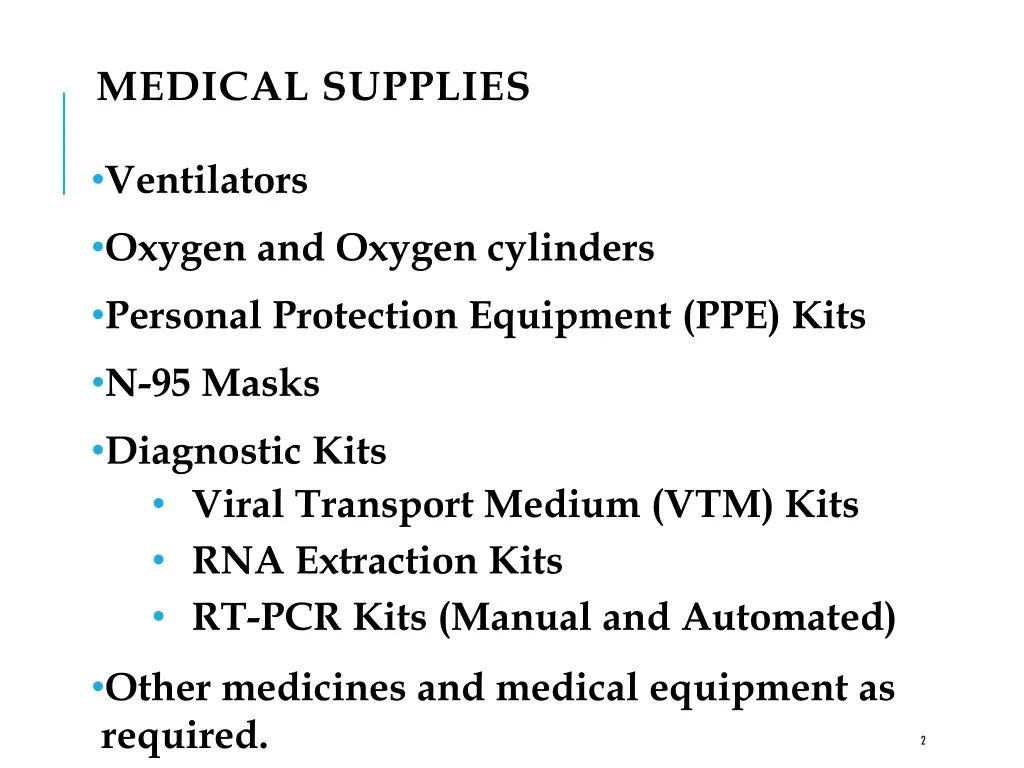 medical supplies