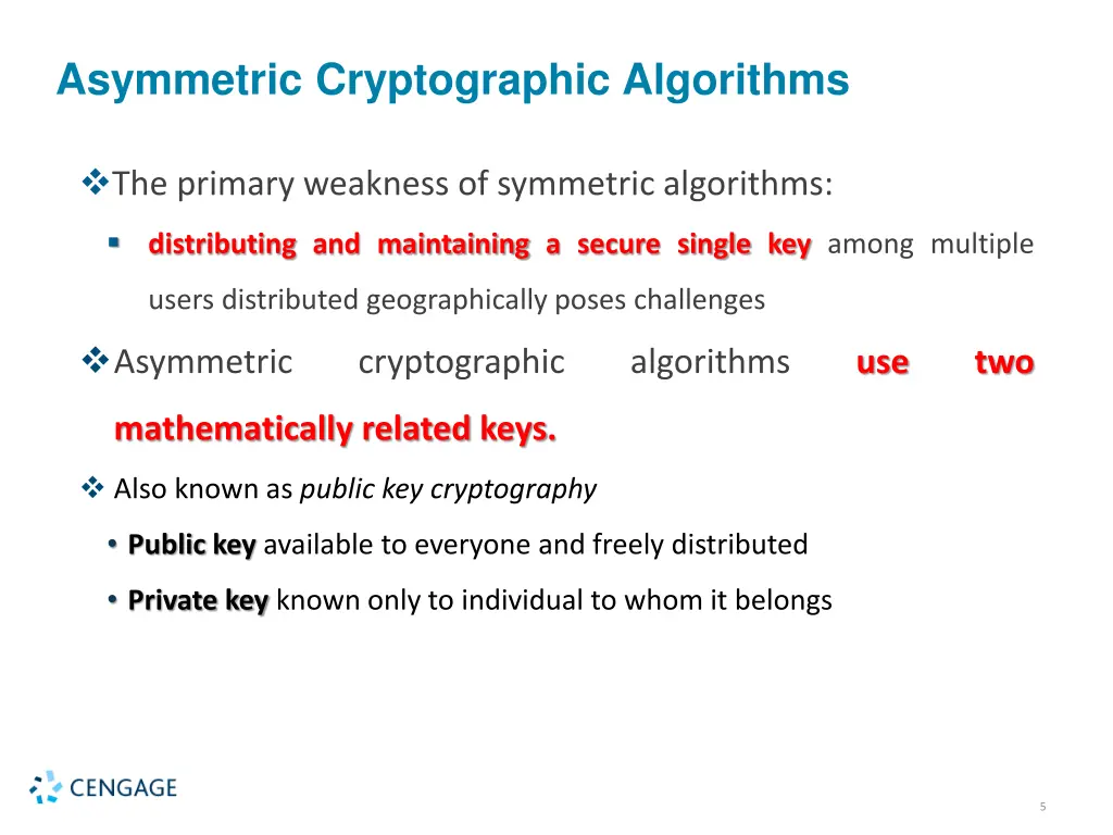 asymmetric cryptographic algorithms