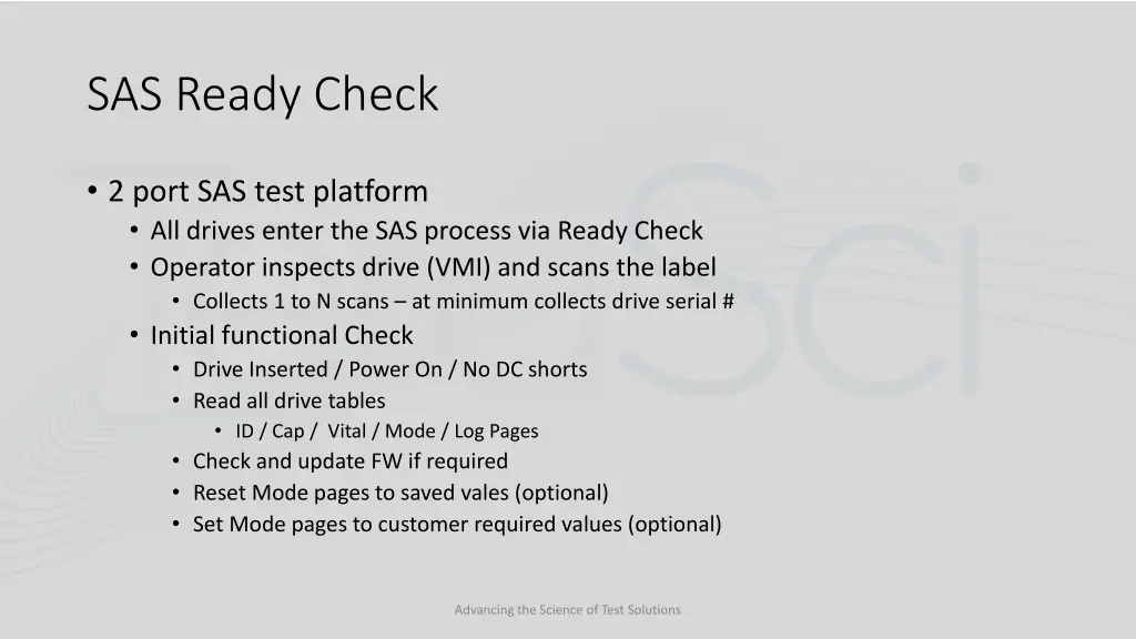 sas ready check