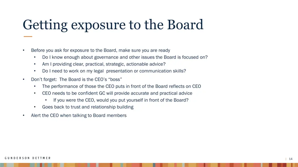 getting exposure to the board 1