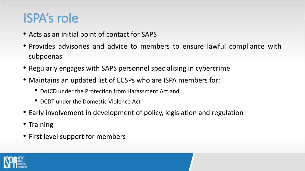 ispa s role ispa s role acts as an initial point