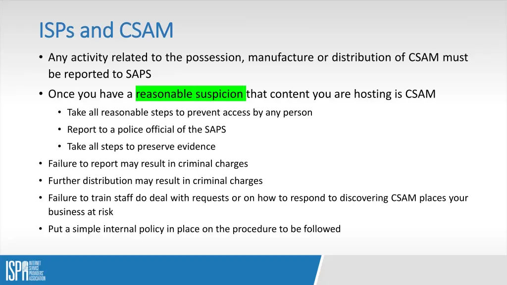 isps and csam isps and csam