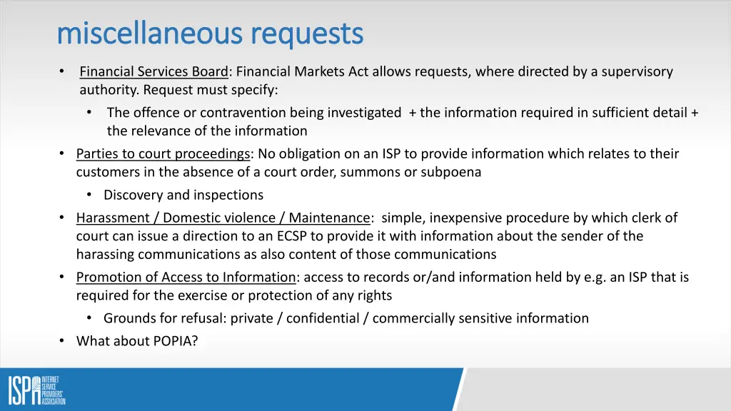 miscellaneous requests miscellaneous requests