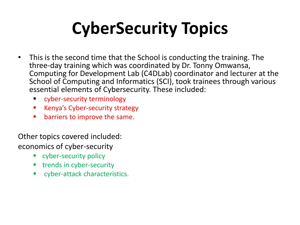 cybersecurity topics