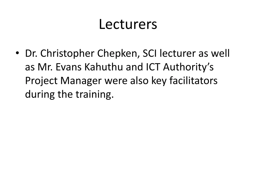 lecturers