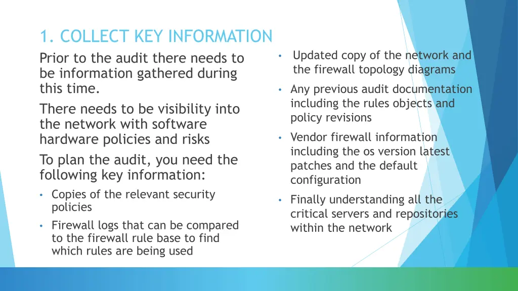1 collect key information prior to the audit
