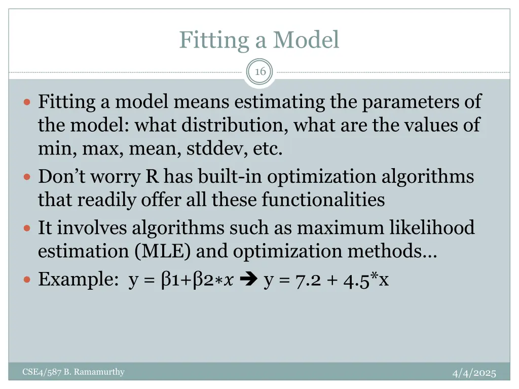 fitting a model