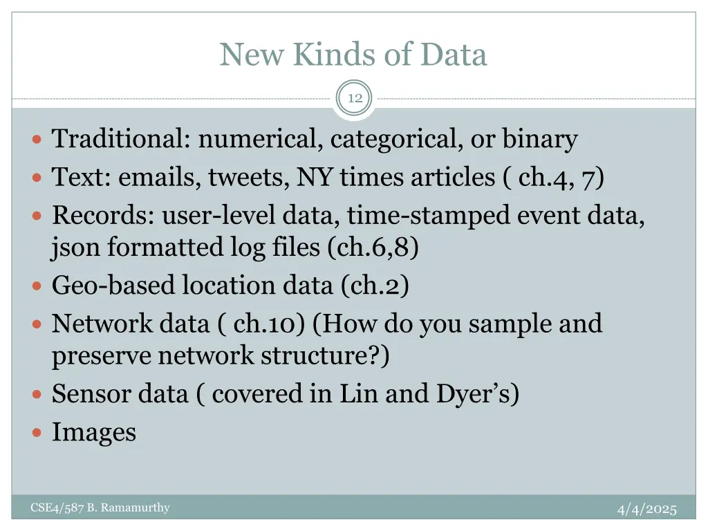 new kinds of data