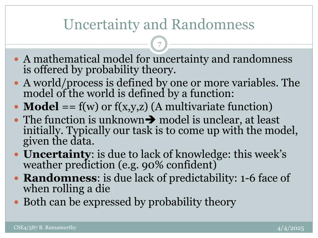 uncertainty and randomness
