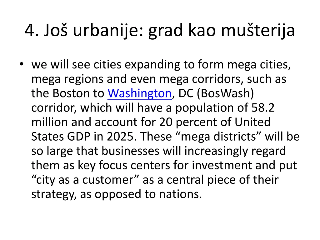 4 jo urbanije grad kao mu terija