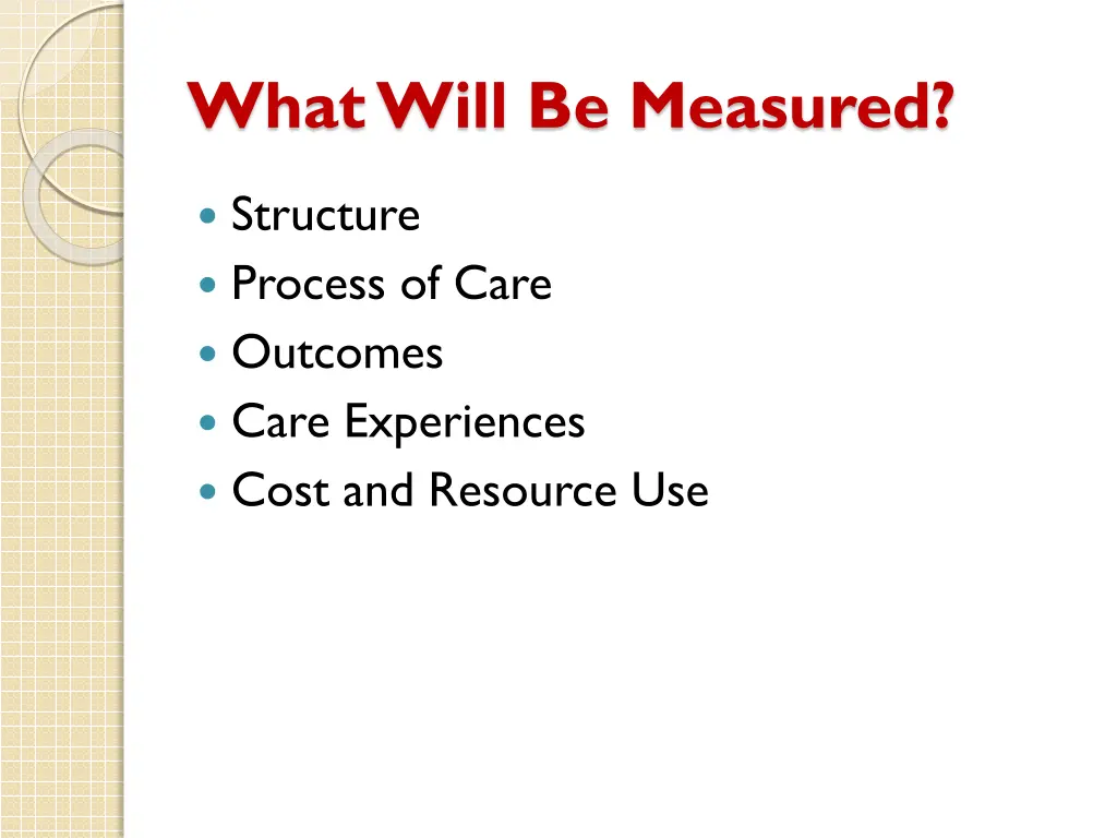 what will be measured