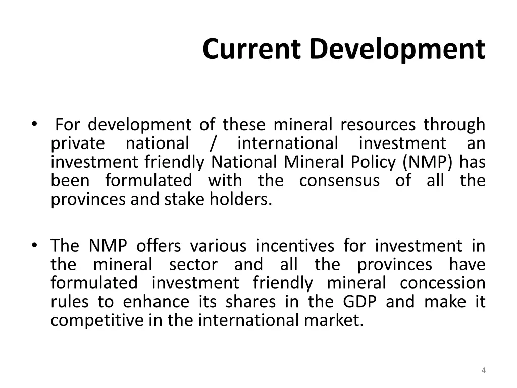 current development