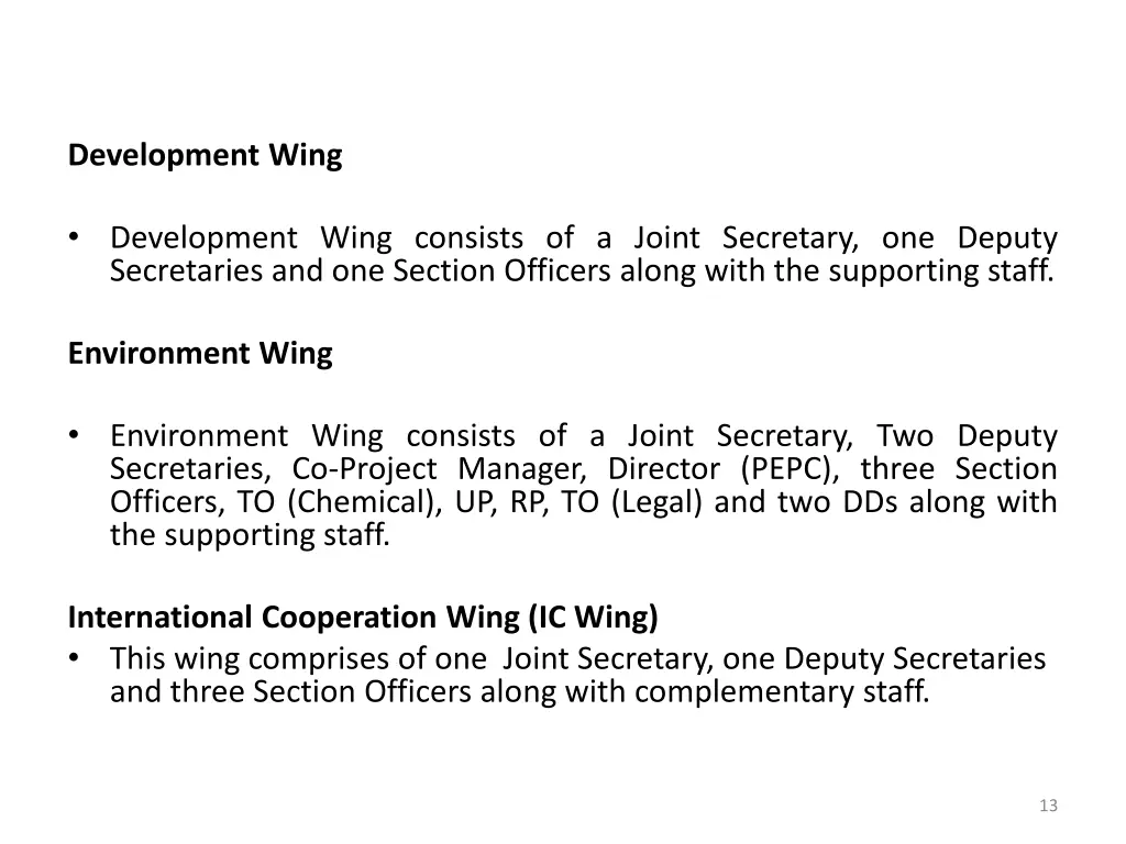 development wing
