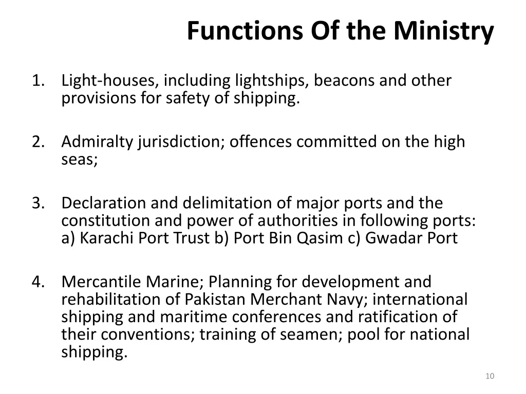 functions of the ministry 1