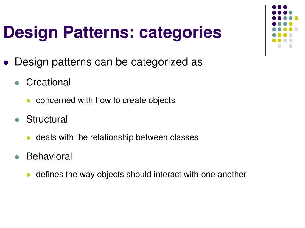 design patterns categories