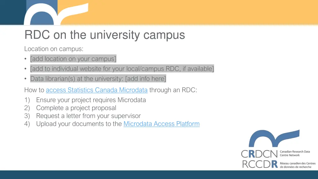 rdc on the university campus location on campus