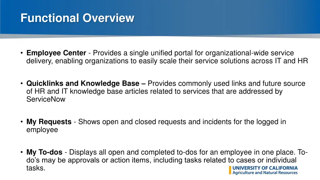 functional overview