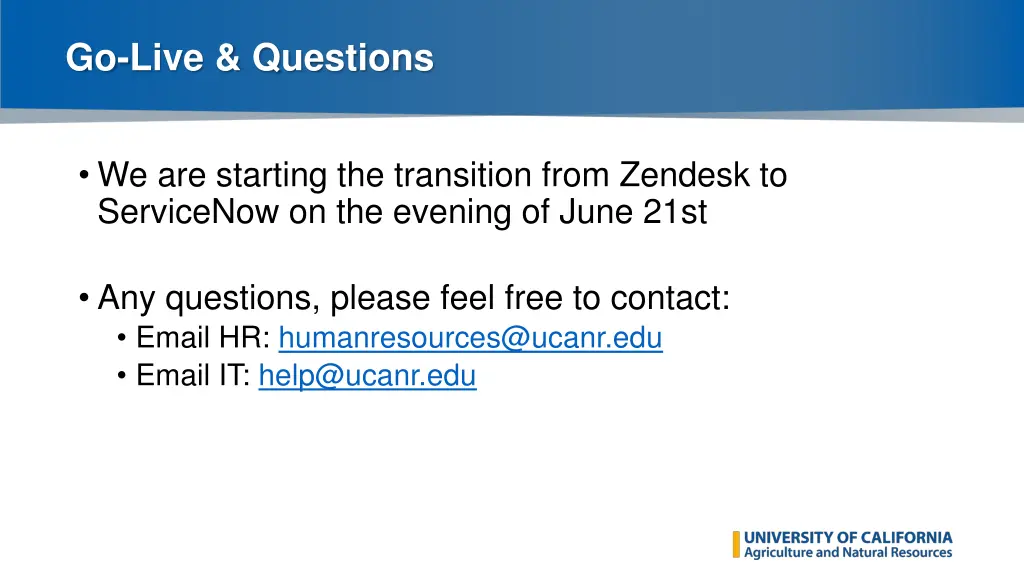 go live questions