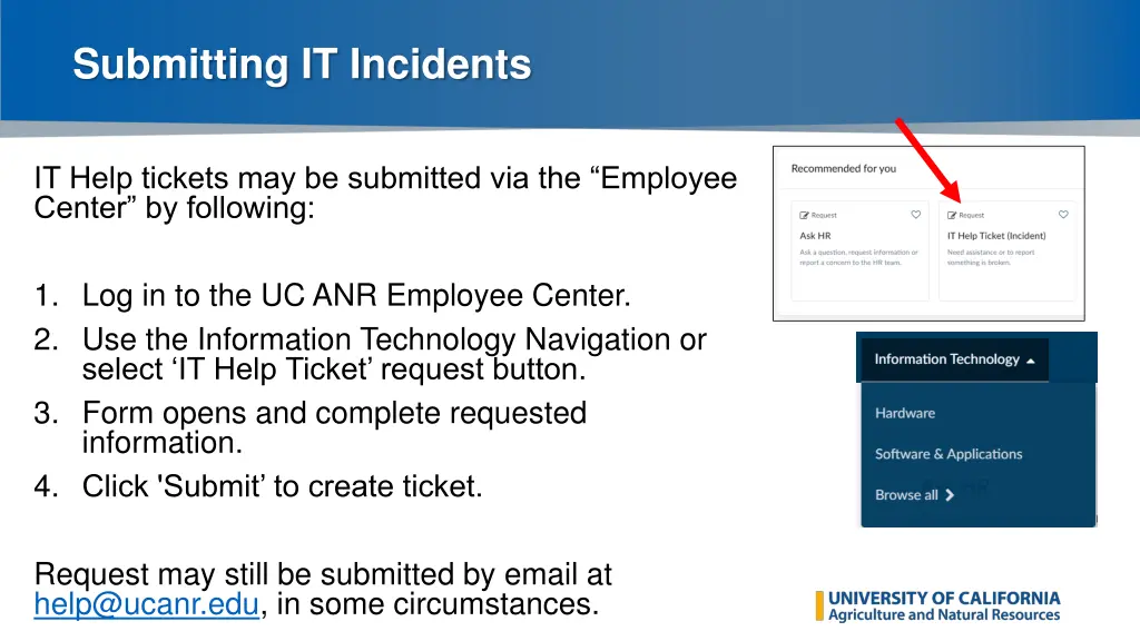 submitting it incidents