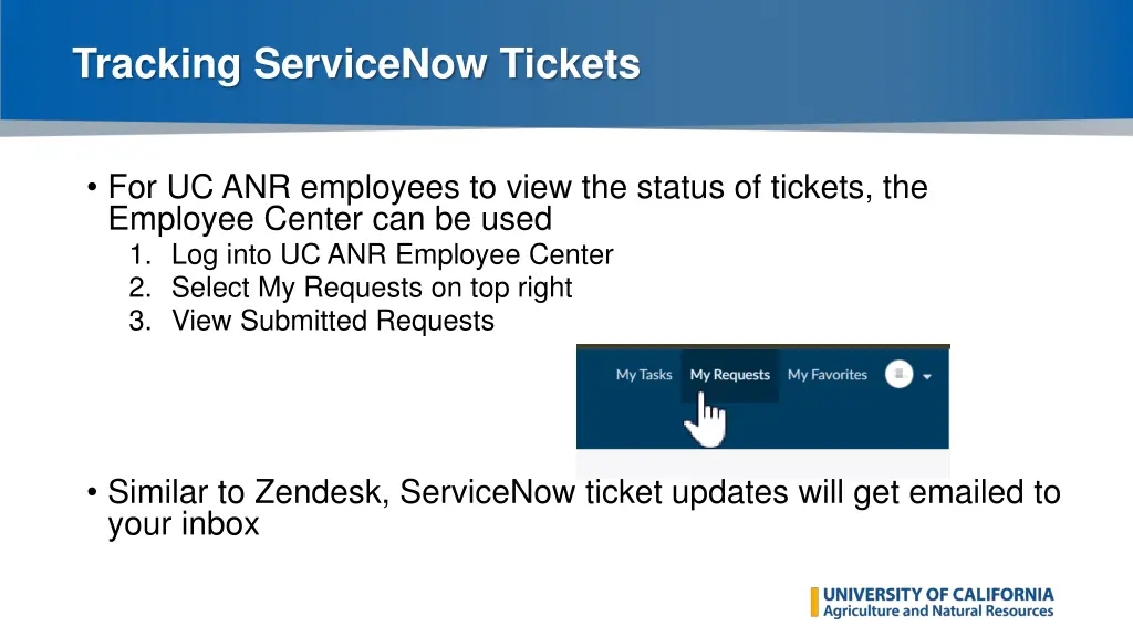 tracking servicenow tickets