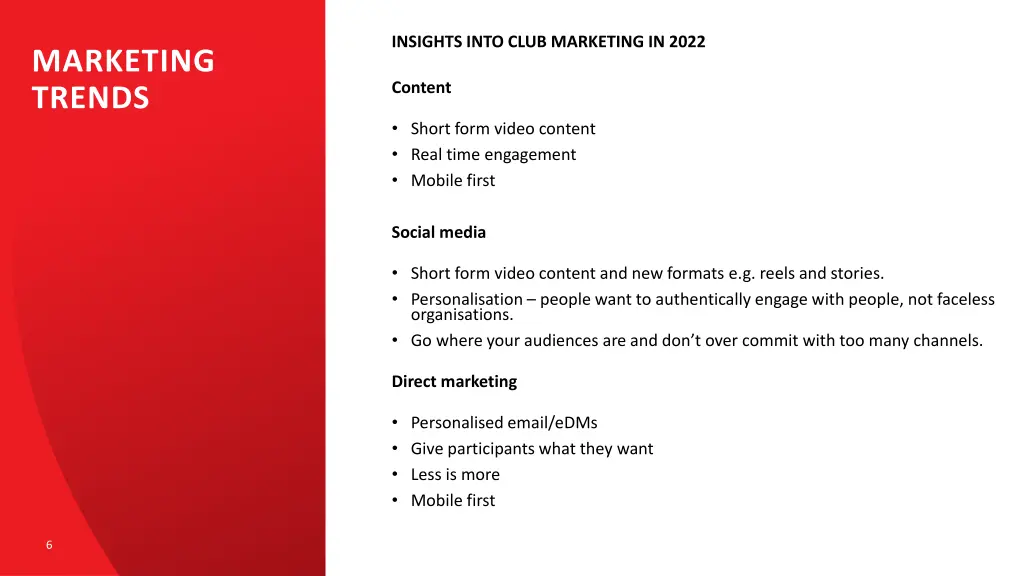 insights into club marketing in 2022
