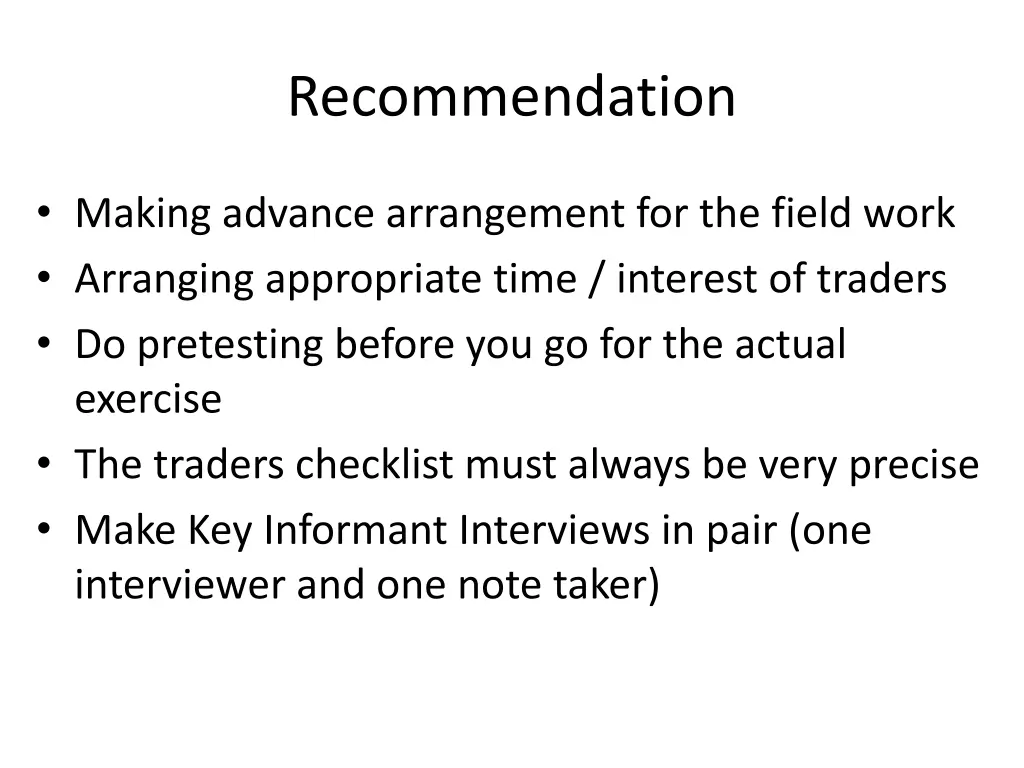 recommendation
