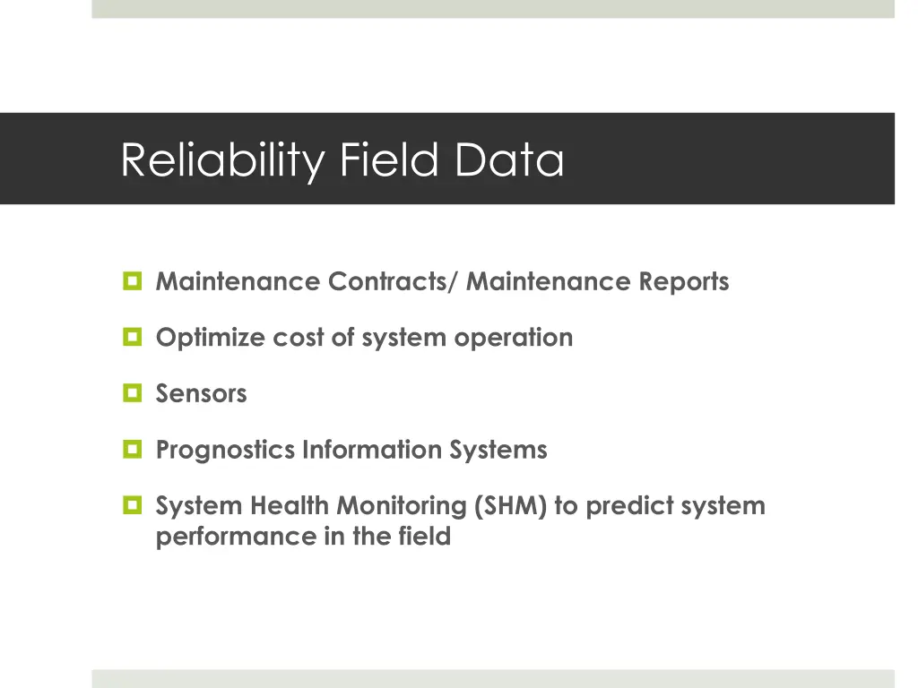 reliability field data