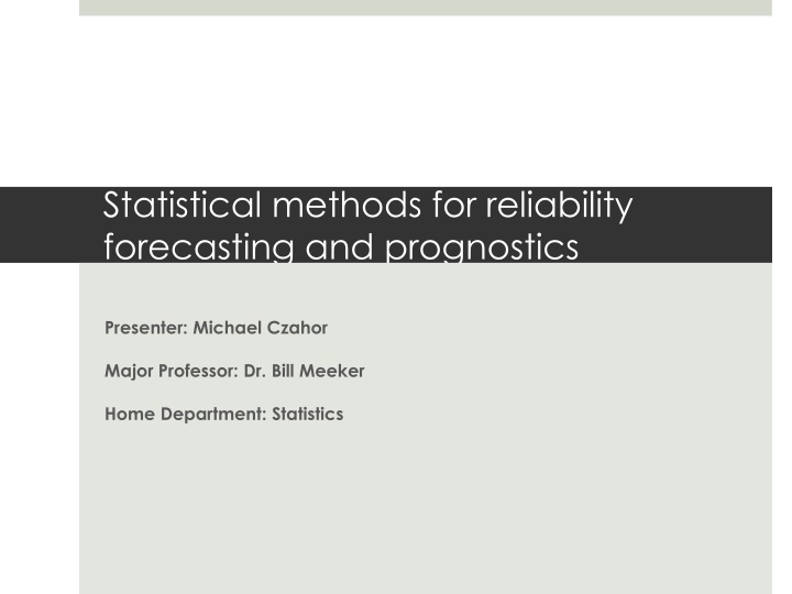 statistical methods for reliability forecasting