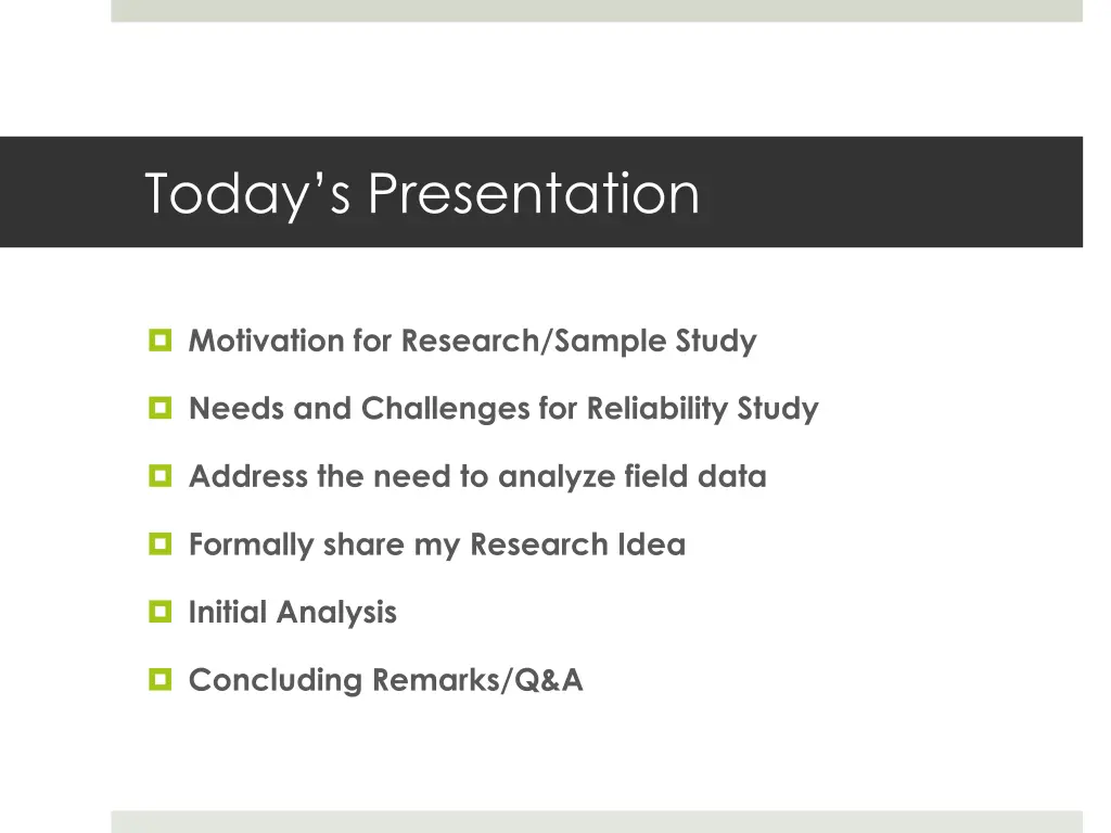 today s presentation