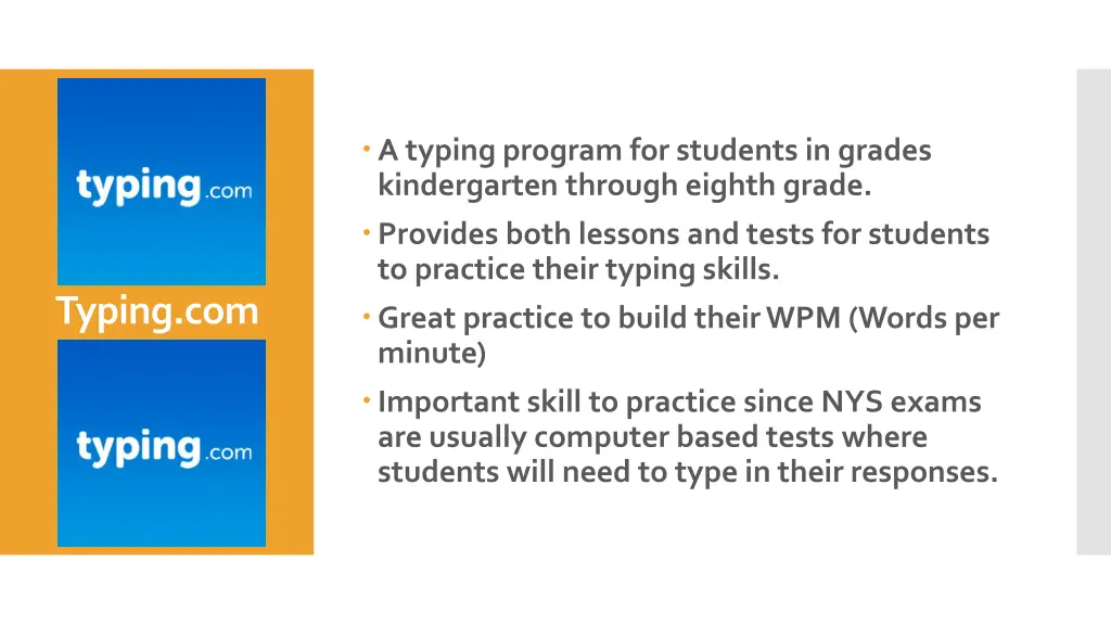 a typing program for students in grades