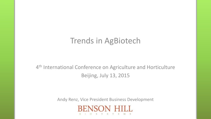 trends in agbiotech