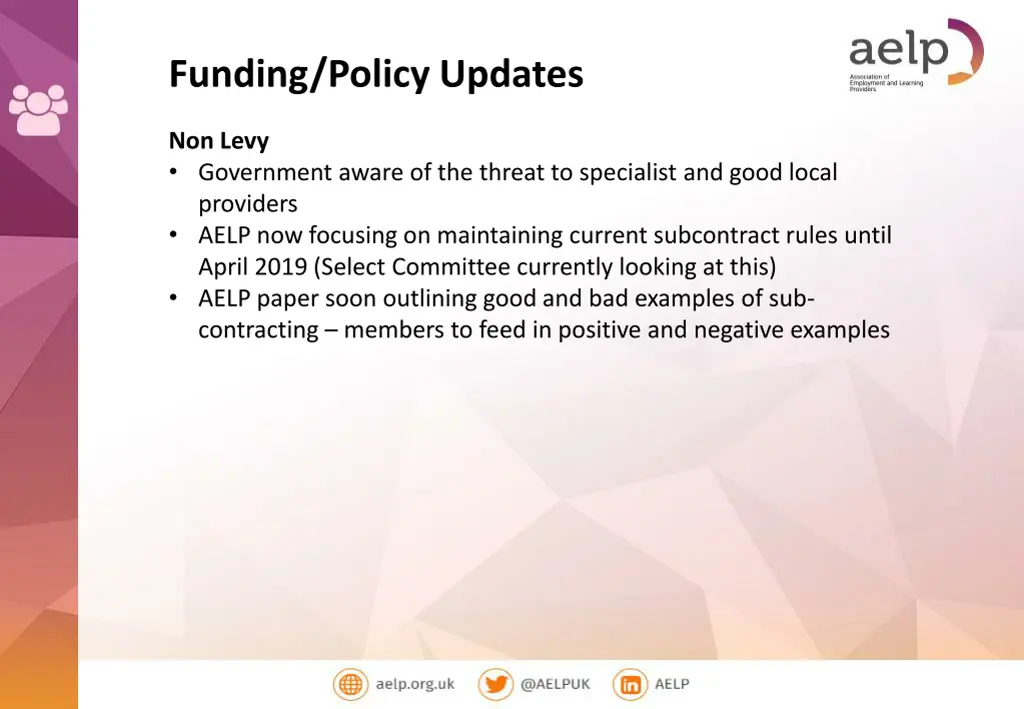 funding policy updates