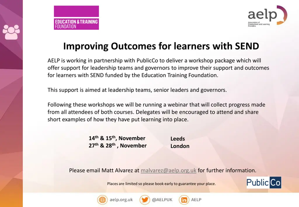 improving outcomes for learners with send