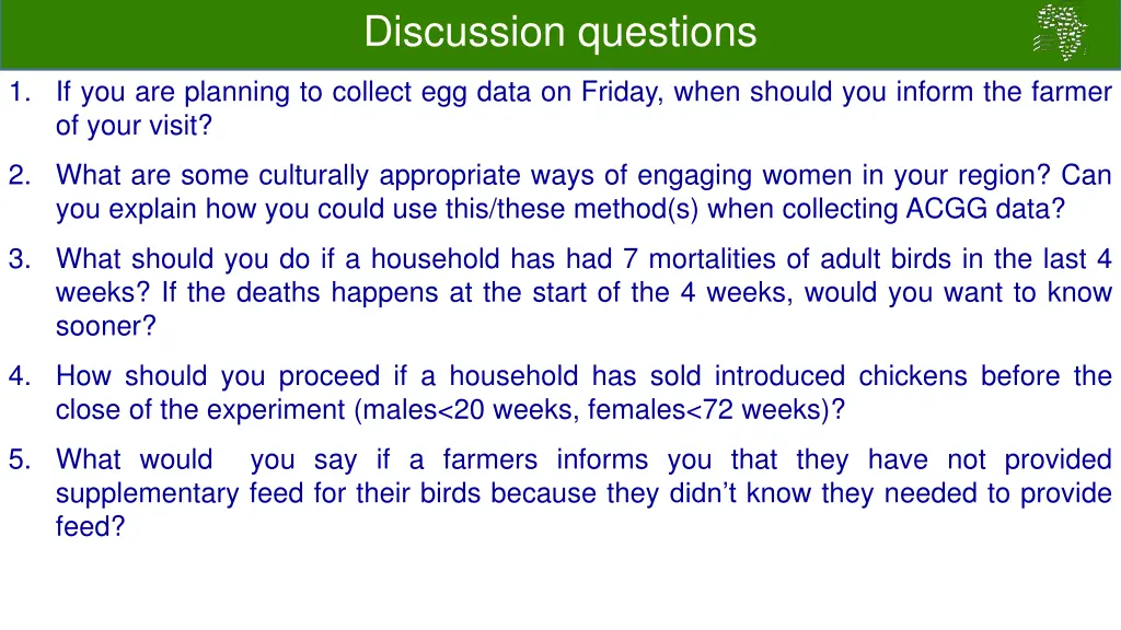 discussion questions
