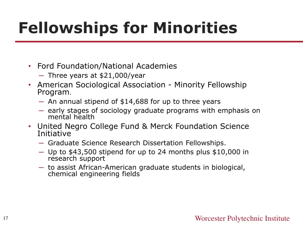 fellowships for minorities